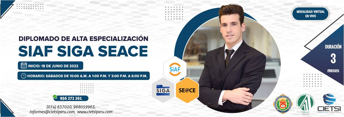 diplomado de alta especializaciOn en los sistemas gubernamentales de gestiOn pUblica siaf siga seace 2022